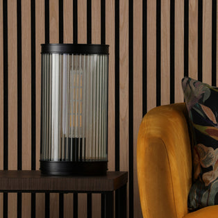 Bianka Matte Black & Glass Table Lamp