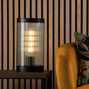 Bianka Matte Black & Glass Table Lamp