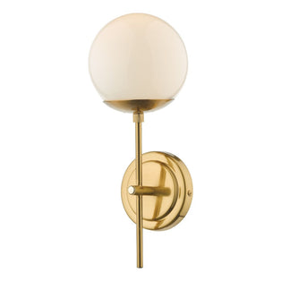 Bombazine Opal Glass and Brass Wall Light