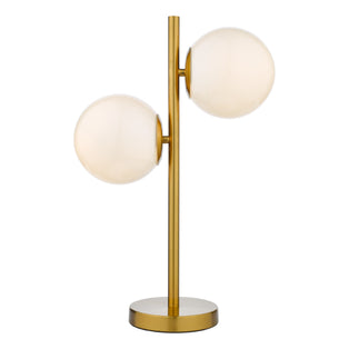Bombazine Opal Glass & Brass Table Lamp