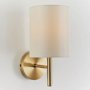 Brio Antique Brass Wall Light with Cream Shade