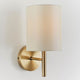 Brio Antique Brass Wall Light with Cream Shade