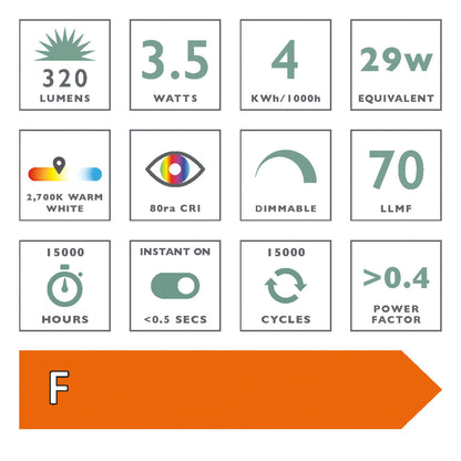 G9 3.5w Dimmable LED Light Bulb Warm White