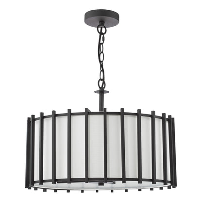 Cagliari 4 Light Matte Black & Ivory Pendant Ceiling Light