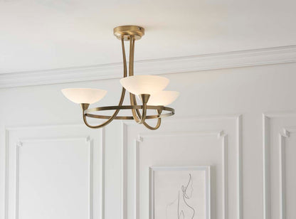 Cagney 3 Light Ceiling Light Antique Brass