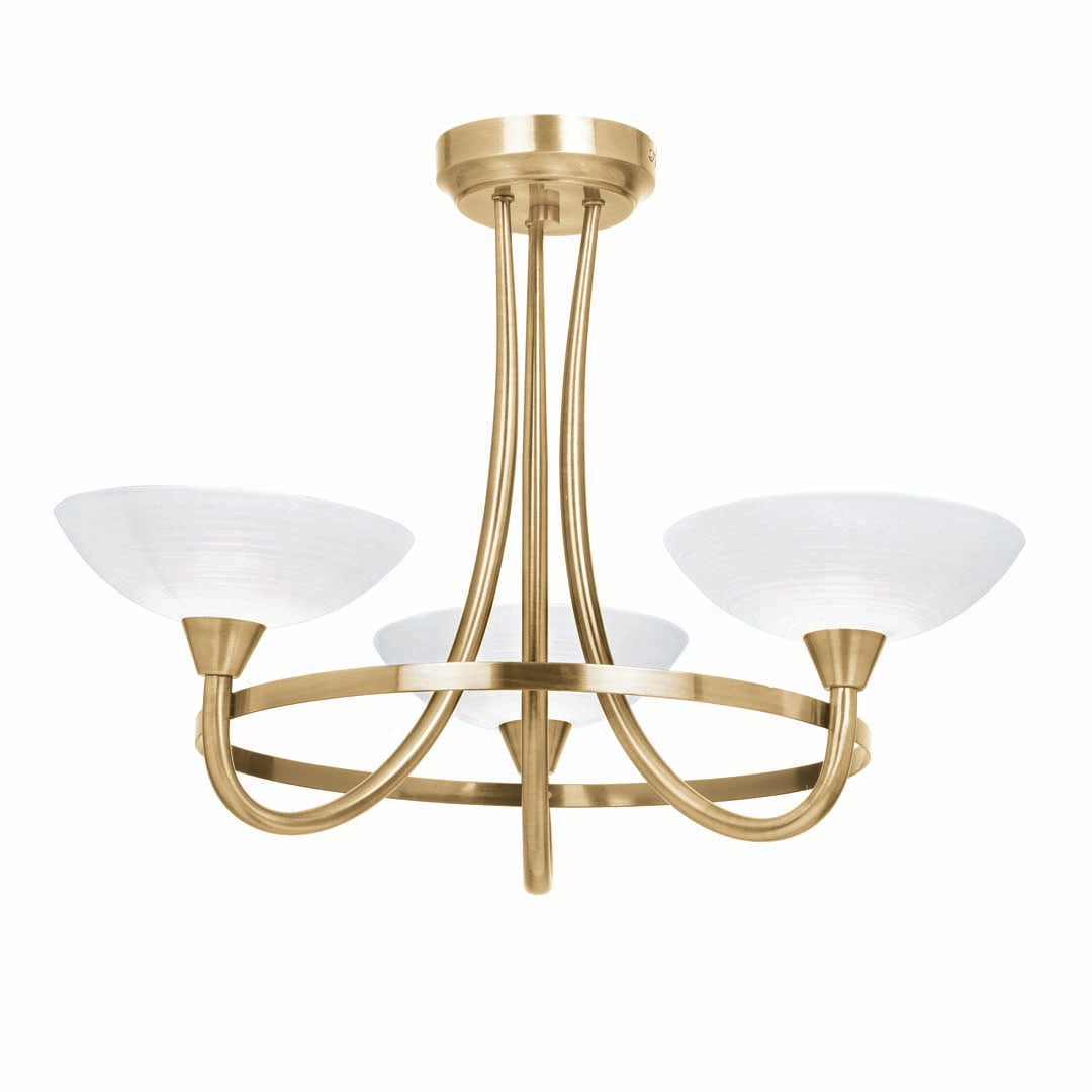 Cagney 3 Light Ceiling Light Antique Brass