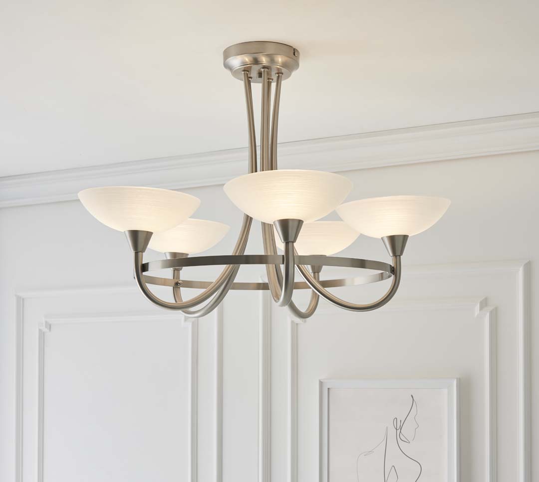 Cagney 5 Light Ceiling Light Satin Chrome