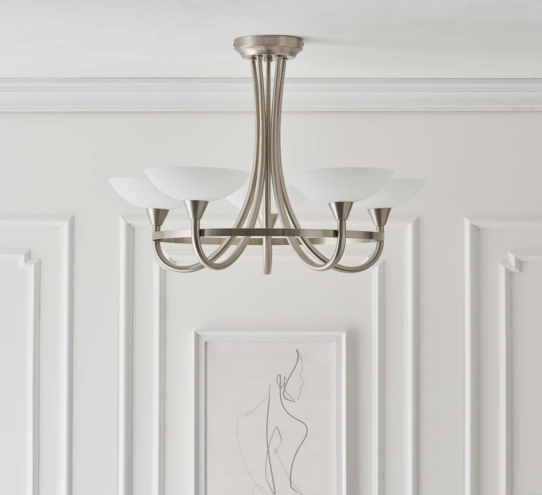 Cagney 5 Light Ceiling Light Satin Chrome