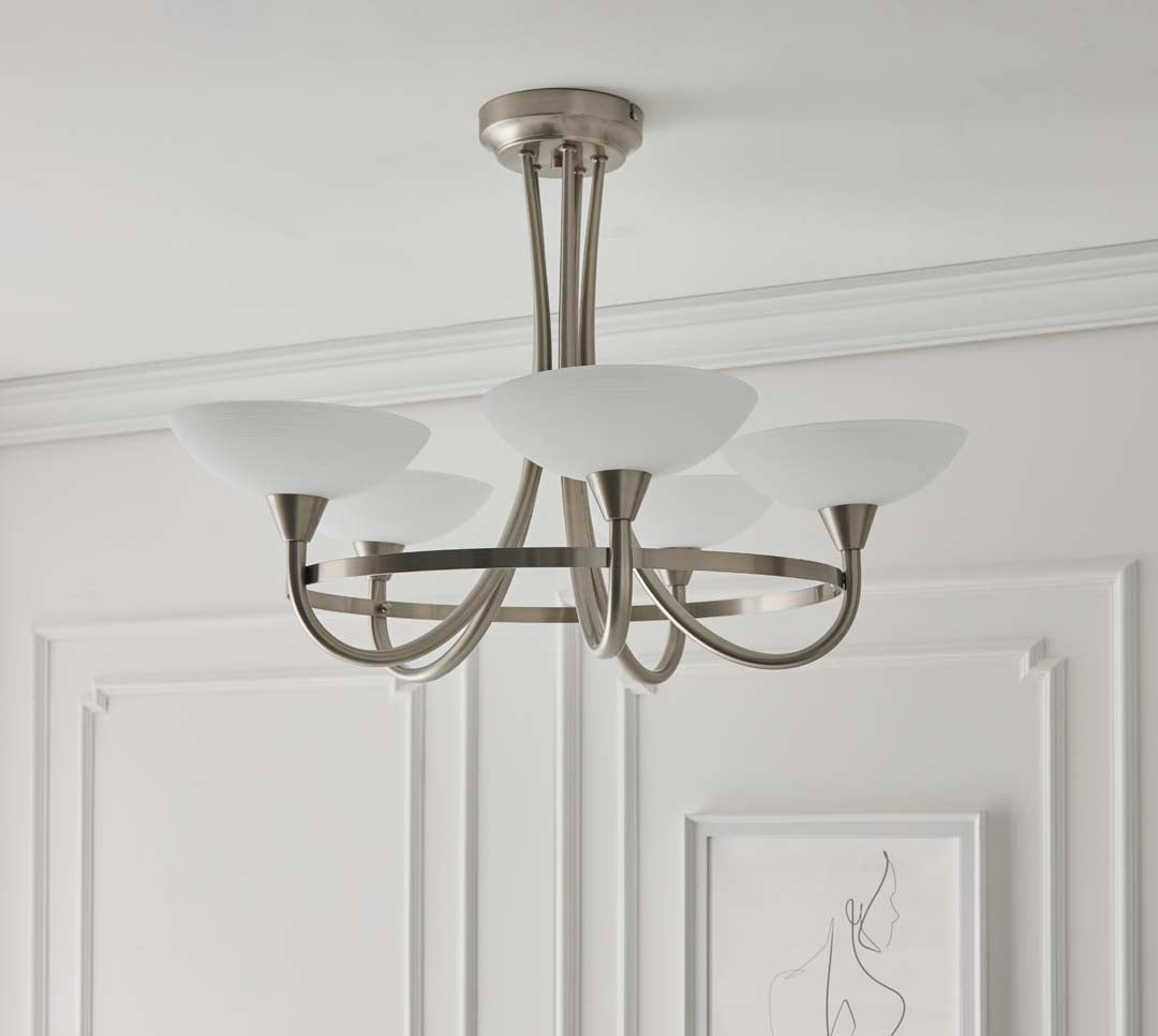 Cagney 5 Light Ceiling Light Satin Chrome