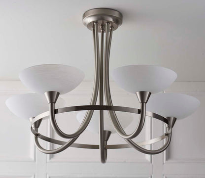 Cagney 5 Light Ceiling Light Satin Chrome