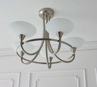 Cagney 5 Light Ceiling Light Satin Chrome