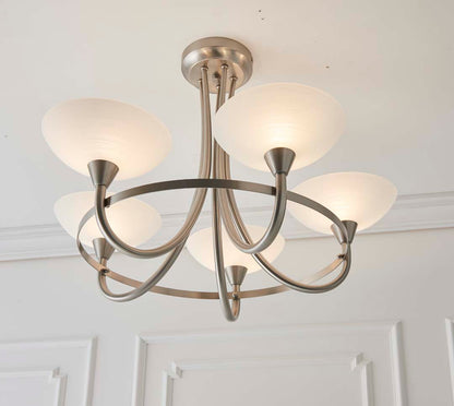 Cagney 5 Light Ceiling Light Satin Chrome