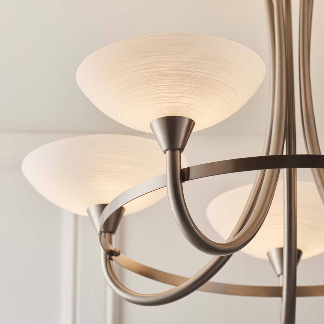 Cagney 5 Light Ceiling Light Satin Chrome