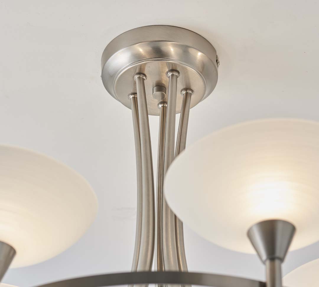 Cagney 5 Light Ceiling Light Satin Chrome