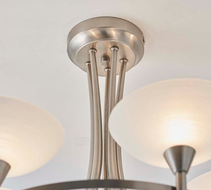 Cagney 5 Light Ceiling Light Satin Chrome