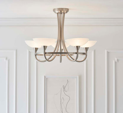 Cagney 5 Light Ceiling Light Satin Chrome