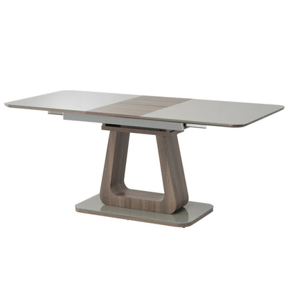 Calgery 1.4M to 1.8M Grey Oak Extendable Dining Table with 6 Grey Chairs Dining Set