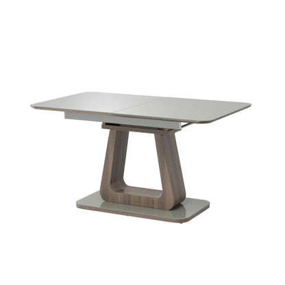 Calgery 1.4M to 1.8M Grey Oak Extendable Dining Table with 6 Grey Chairs Dining Set