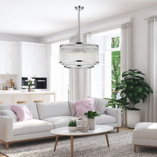 Giovanna 5 Light 2 Tier Chrome Ceiling Pendant