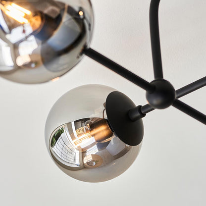 Pilar 4 Light Semi Flush Black