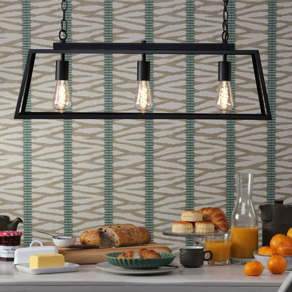 Charley 3 Light Matte Black Ceiling Pendant Bar