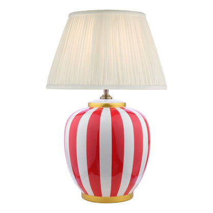 Circus Red & White Ceramic Table Lamp