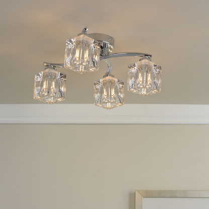 Coraline 4-Light Polished Chrome Semi-Flush Ceiling Light