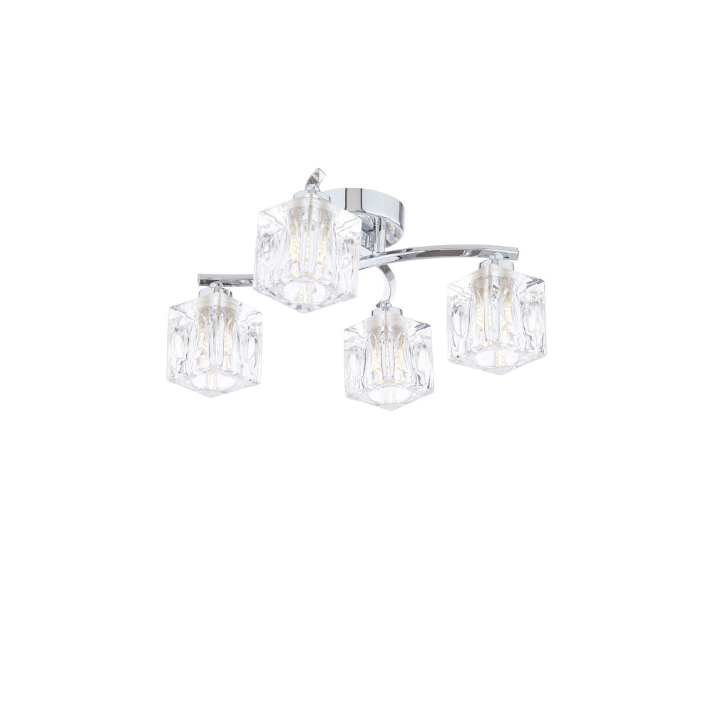 Coraline 4-Light Polished Chrome Semi-Flush Ceiling Light