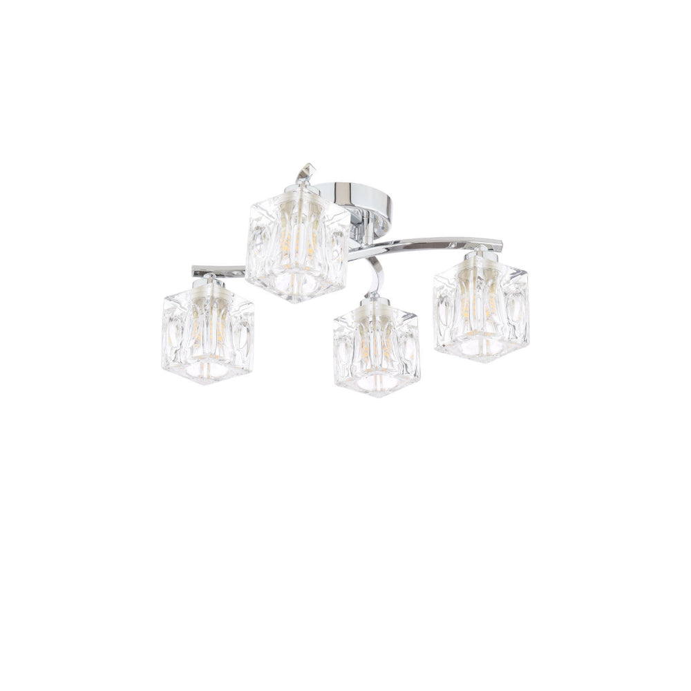 Coraline 4-Light Polished Chrome Semi-Flush Ceiling Light