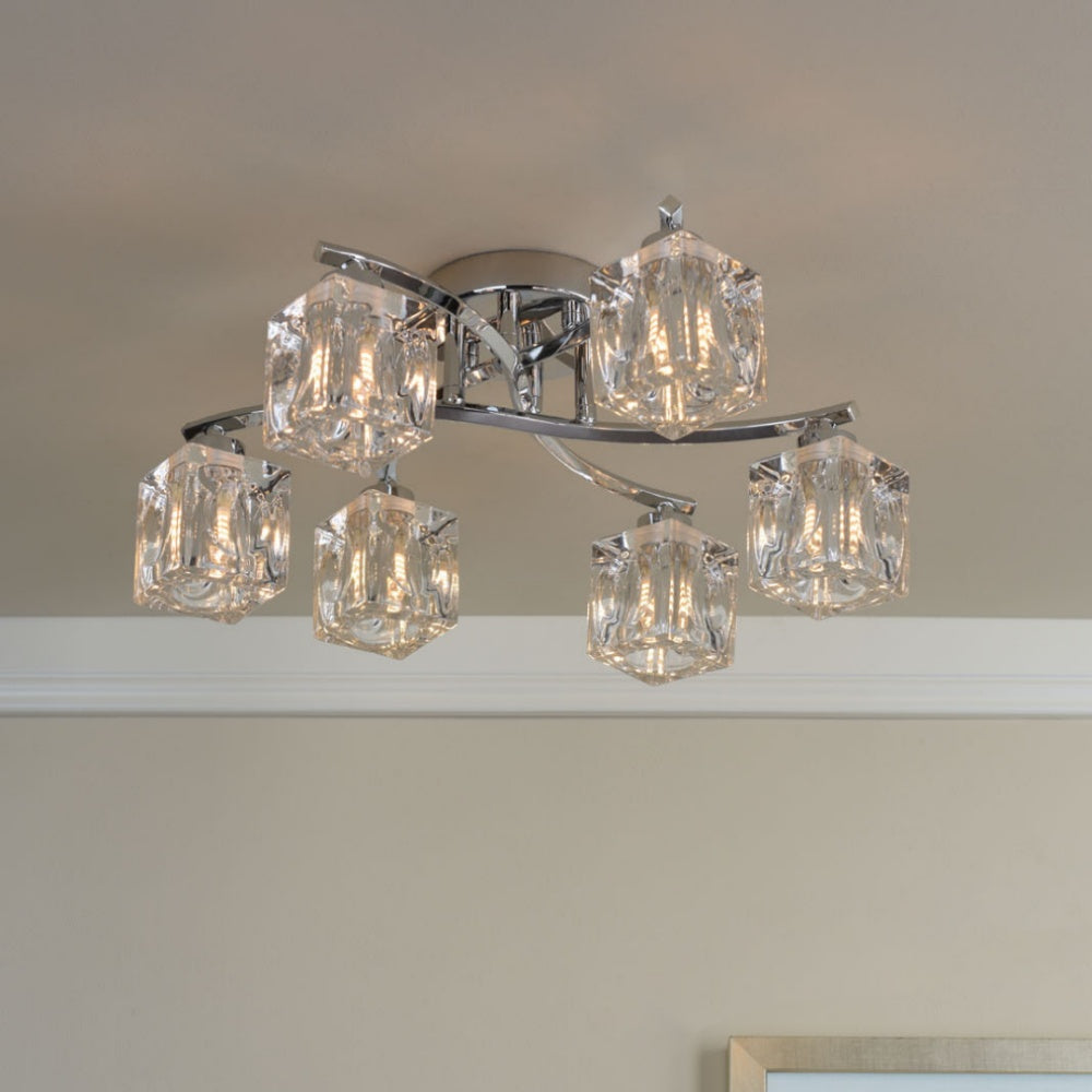 Coraline 6-Light Polished Chrome Semi-Flush Ceiling Light