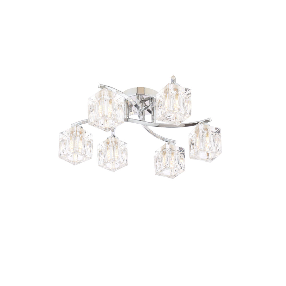 Coraline 6-Light Polished Chrome Semi-Flush Ceiling Light