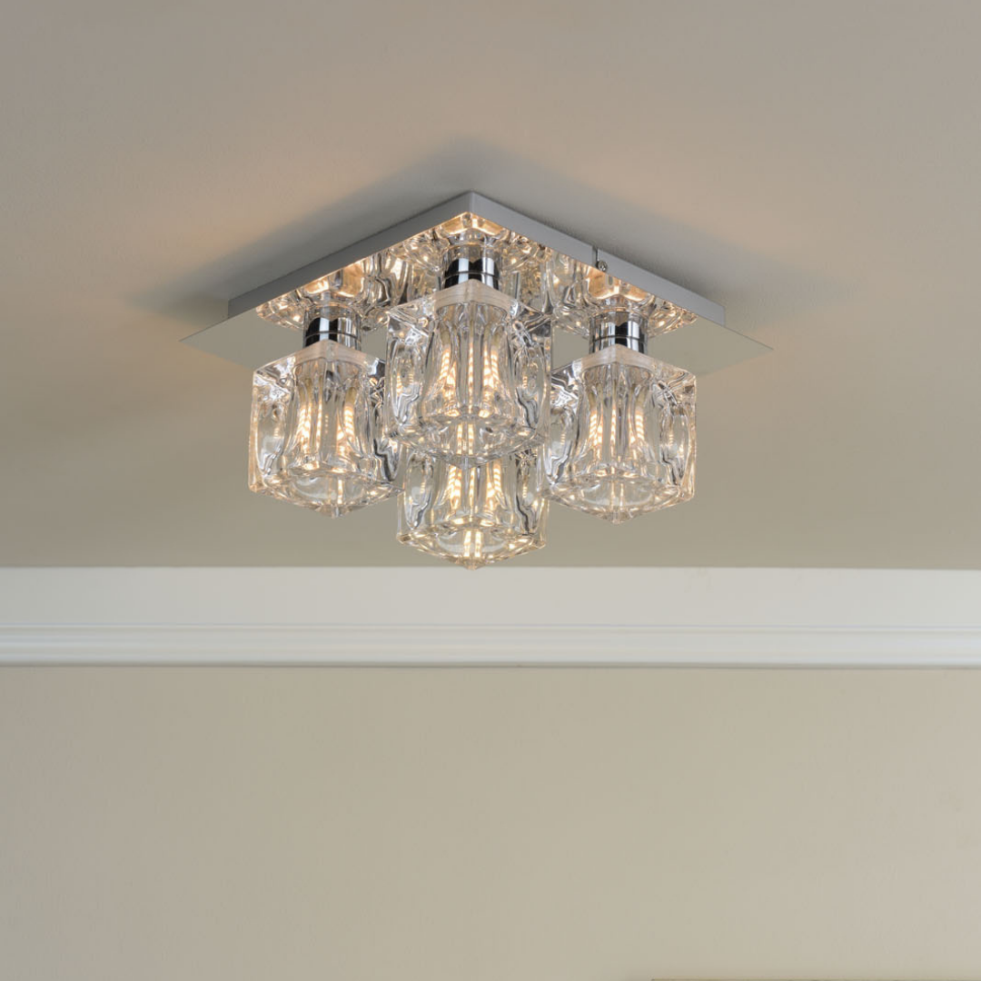 Coraline 4-Light Polished Chrome Flush Ceiling Light