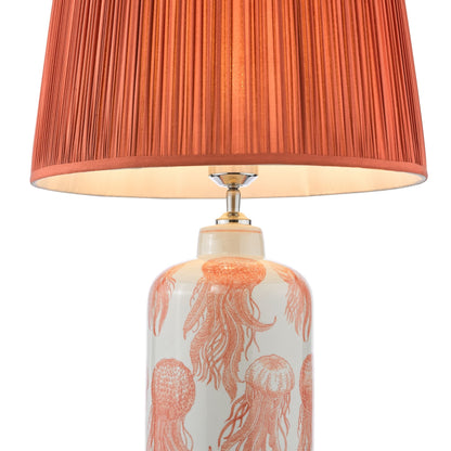 Cyanea Coral Pink Ceramic Table Lamp