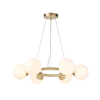 Ring 6 Light Pendant Satin Brass