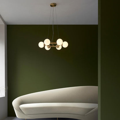 Ring 6 Light Pendant Satin Brass