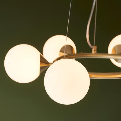 Ring 6 Light Pendant Satin Brass