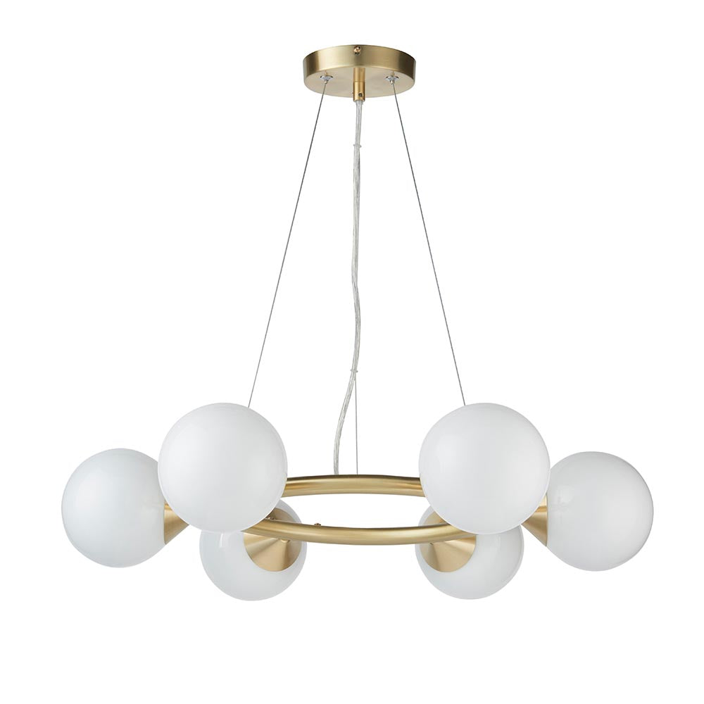 Ring 6 Light Pendant Satin Brass