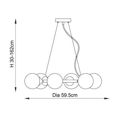 Ring 6 Light Pendant Satin Brass