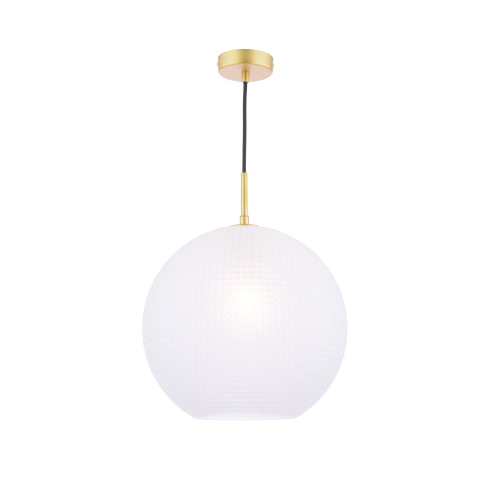 Daphne 1-Light Gold and Frosted Glass Pendant