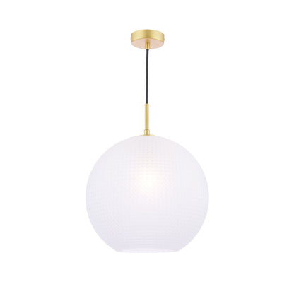 Daphne 1-Light Gold and Frosted Glass Pendant