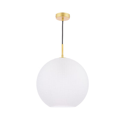 Daphne 1-Light Gold and Frosted Glass Pendant
