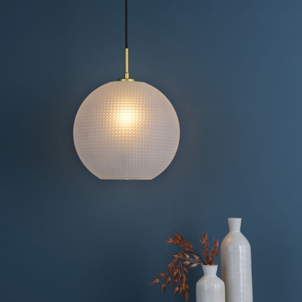 Daphne 1-Light Gold and Frosted Glass Pendant