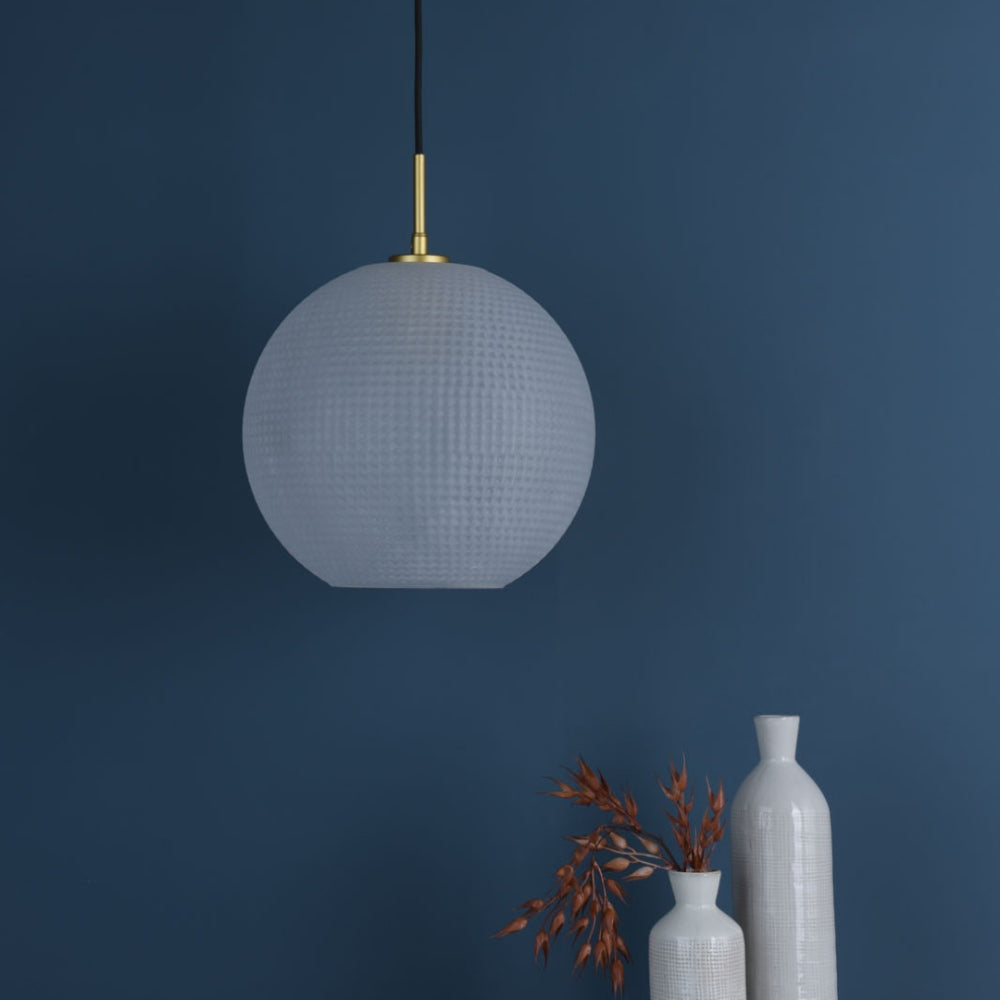 Daphne 1-Light Gold and Frosted Glass Pendant