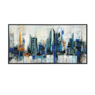 City Skyline I Framed Canvas Wall Art 50x100
