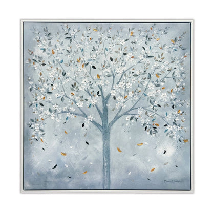 Glistening Leaves Framed Canvas Wall Art 60x60