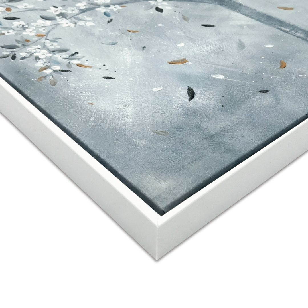 Glistening Leaves Framed Canvas Wall Art 60x60