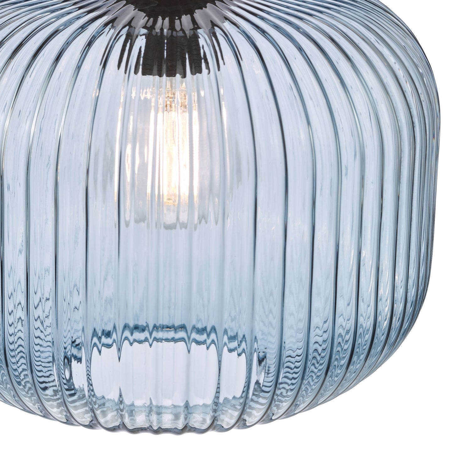 Demarius Matte Black & Blue Glass Pendant Ceiling Light