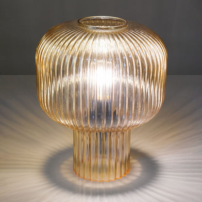 Demarius Amber Glass Table Lamp
