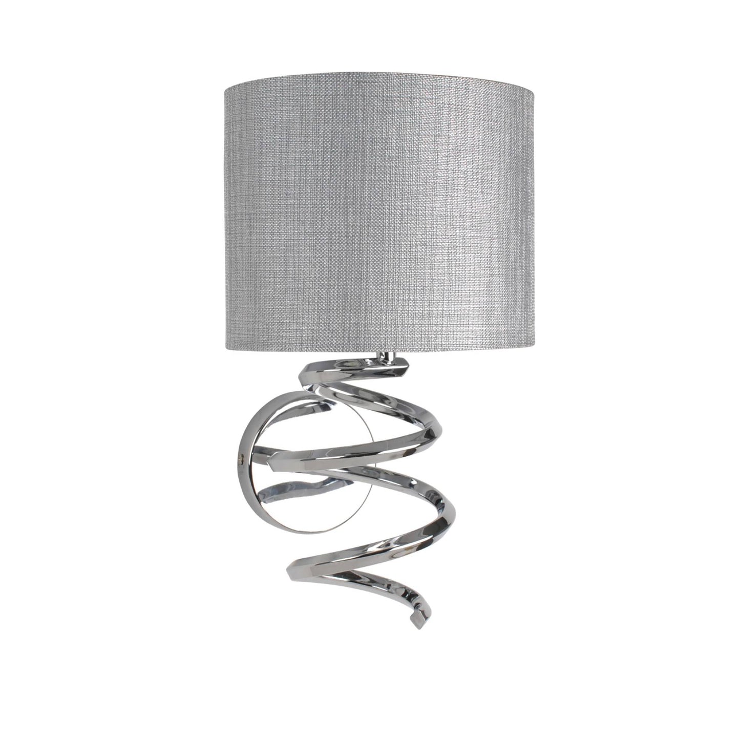 Kasi 1 Light Polished Chrome Wall Light with Grey Shade