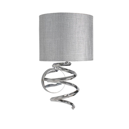 Kasi 1 Light Polished Chrome Wall Light with Grey Shade